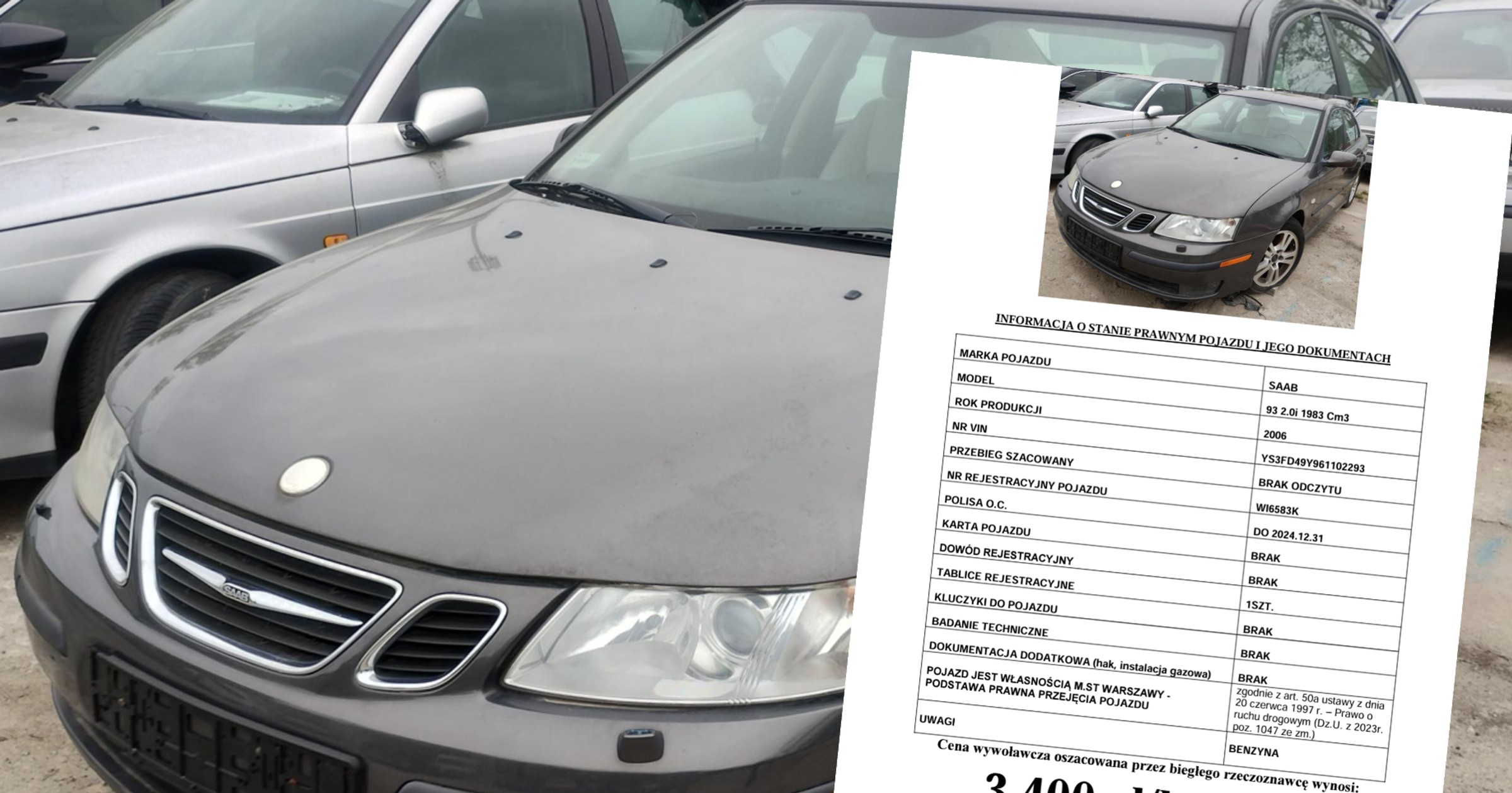 Jeden z samochodów oferowanych na sprzedaż przez warszawski ZDM