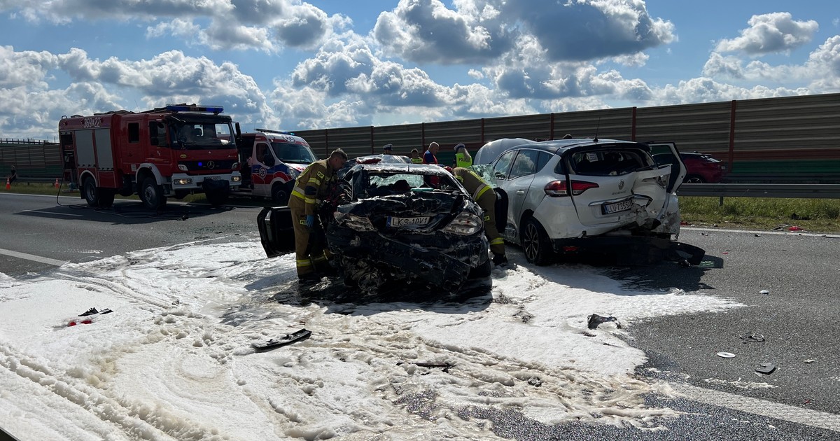 Poważny wypadek na autostradzie A2 w kierunku Poznania.