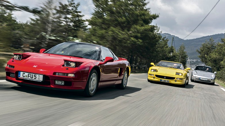 Auta marzeń z lat 90. - Honda NSX kontra Ferrari F355 GTS i Porsche 911 Targa