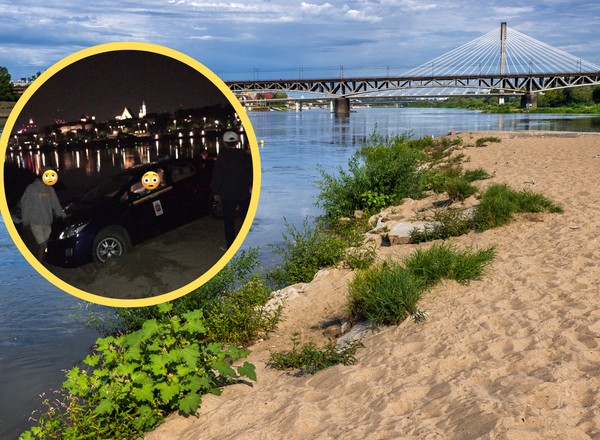 Kuriozalna scena na warszawskiej plaży. "Prawie do rzeki wjechał"