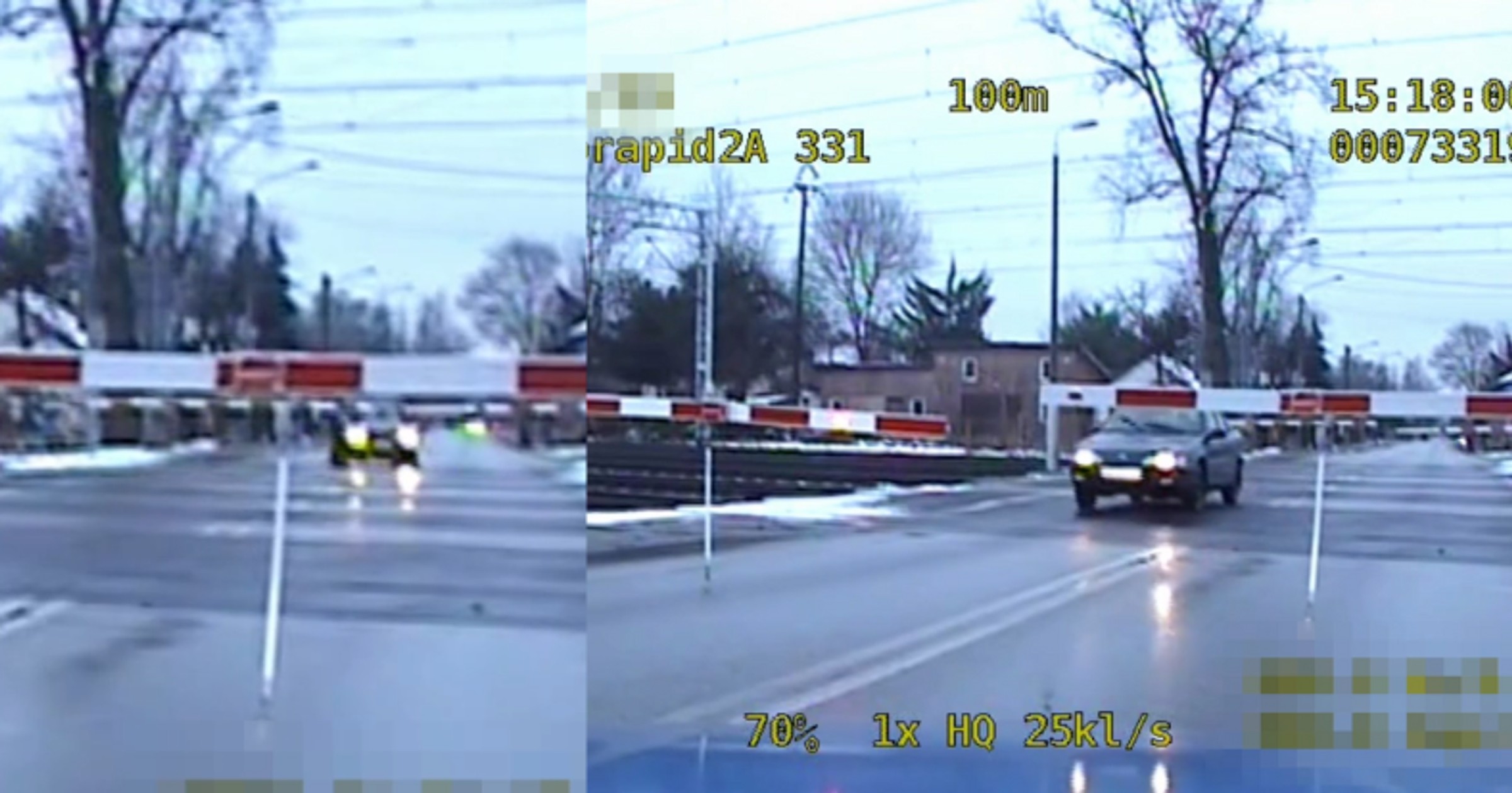 Kierowca Daewoo przejechał przez zamknięty szlaban