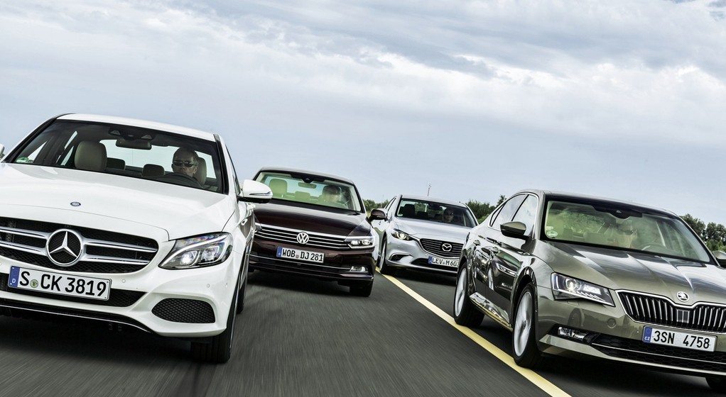 Porównanie: Mazda 6 2.0 Skyactiv-G, Mercedes C160, Skoda Superb 1.4 TSI ACT, Volkswagen Passat 1.4 TSI ACT