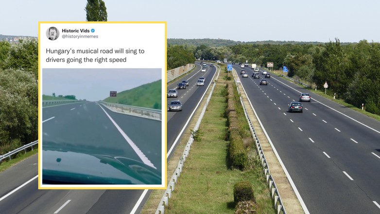 'Grająca" autostrada na Węgrzech. Mieszkańcy mają jej dość (fot. screen: instagram.com/historyinmemes)