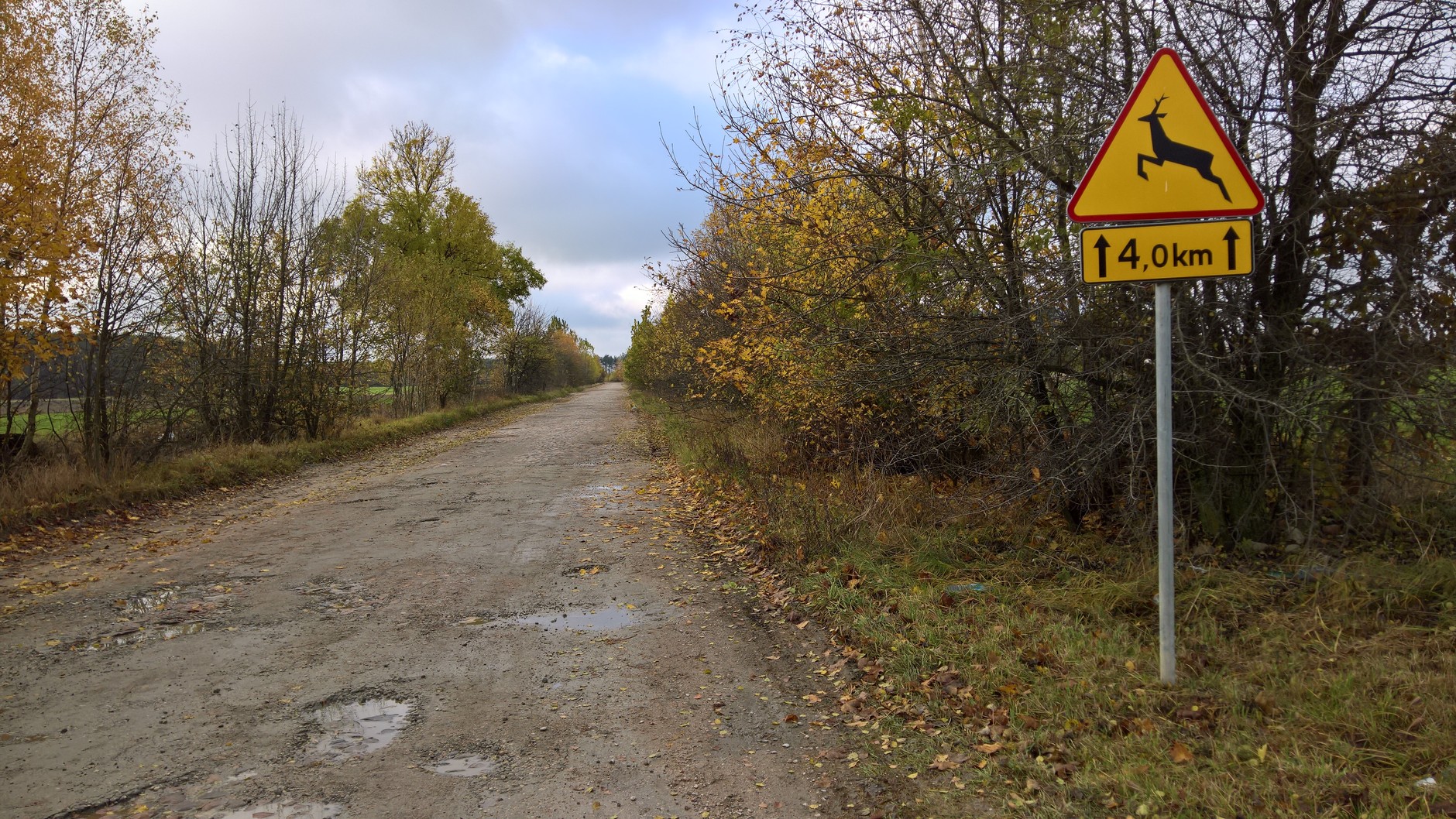 Droga o zniszczonej nawierzchni