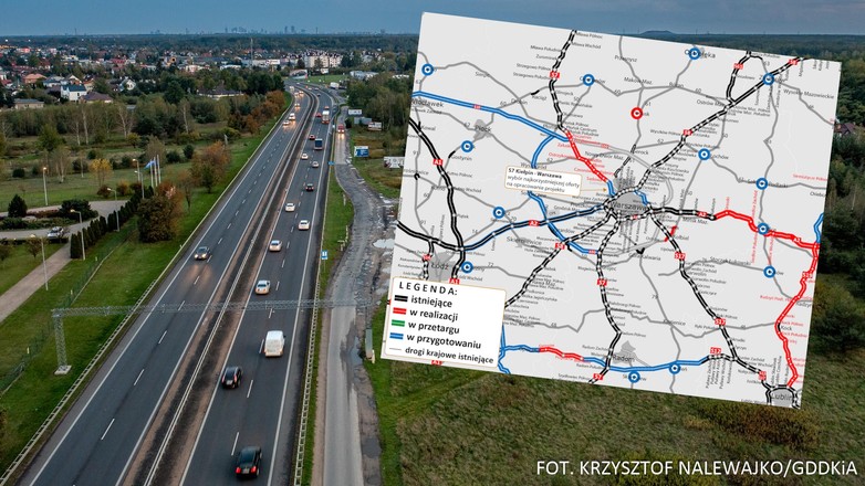 Droga S7 na północ od Warszawy