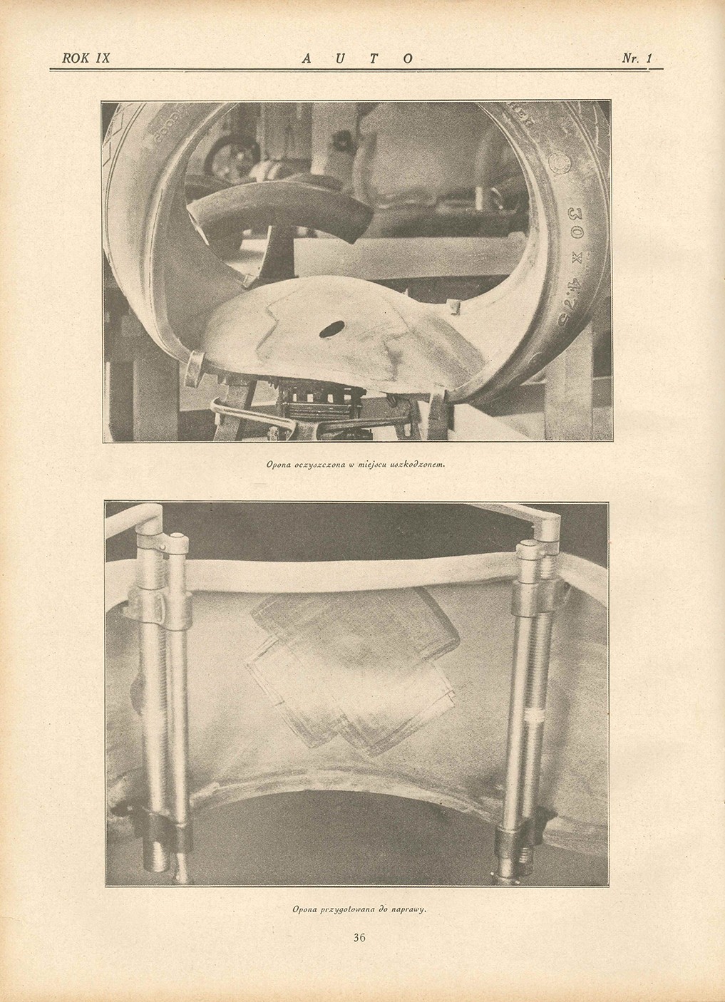 Naprawa opon w latach 30.