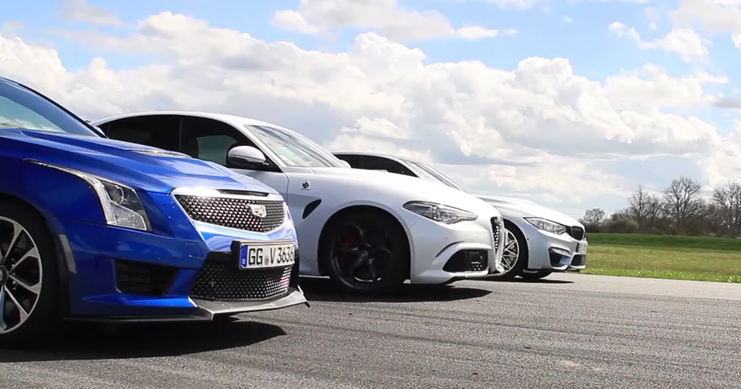 Drag Race: BMW M4 vs Alfa Romeo Giulia Q vs Cadillac ATS-V