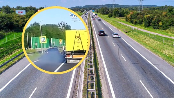 Musiał wcisnąć hamulec do oporu. Dym, pisk opon i ułamki sekund od tragedii [WIDEO]