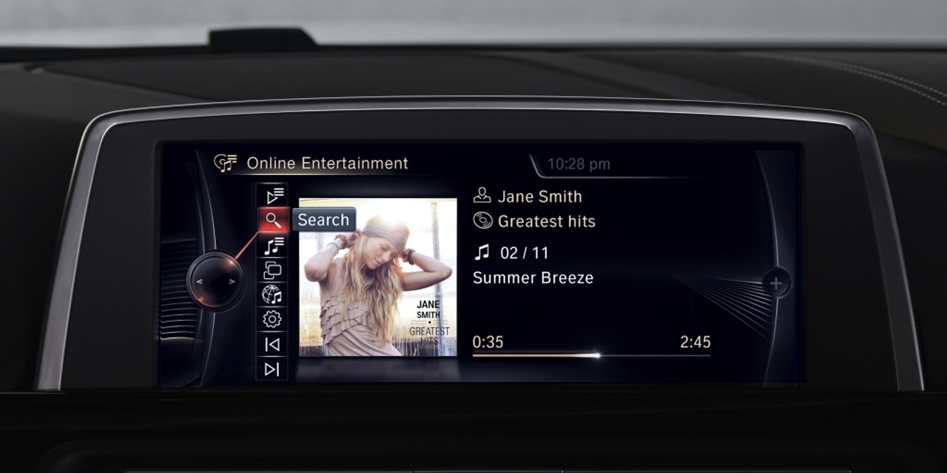 W BMW można zobaczyć m.in. okładki albumów odtwarzanych z sieci.