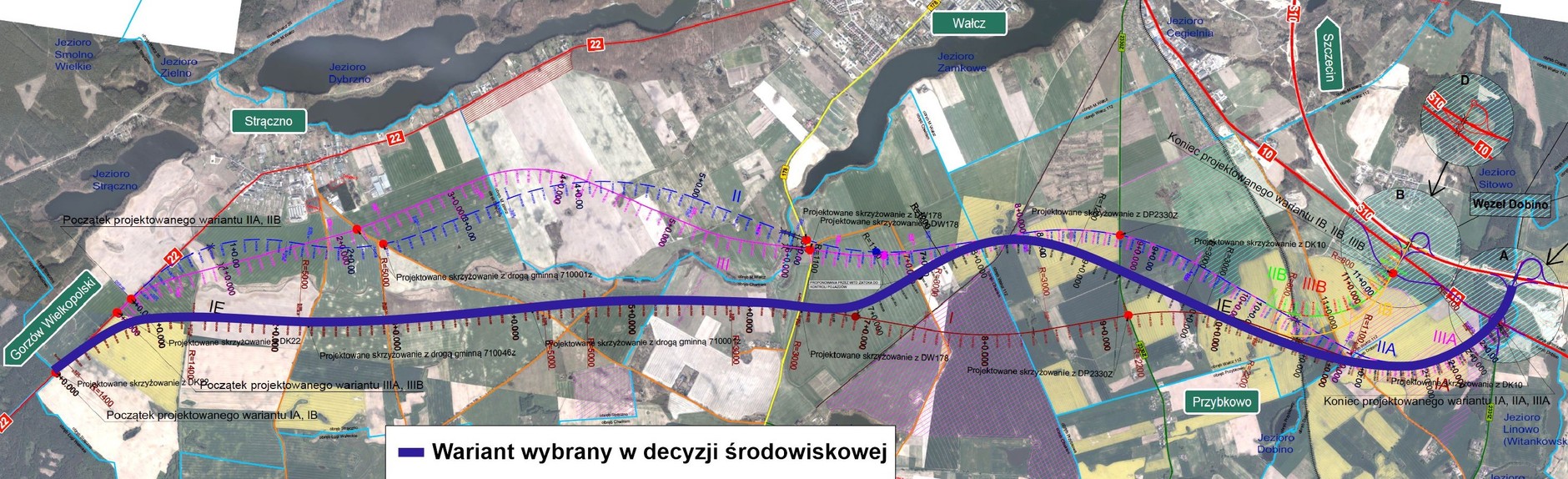Warianty przebiegu obwodnicy Wałcza