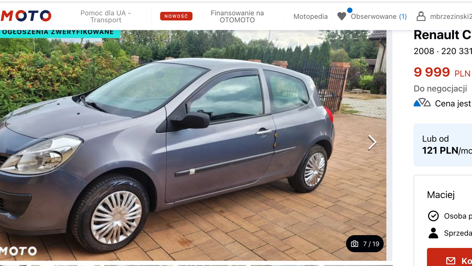 Renault Clio z ogłoszenia