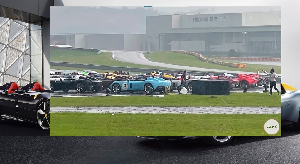 Ferrari Monza zalane przez deszcz