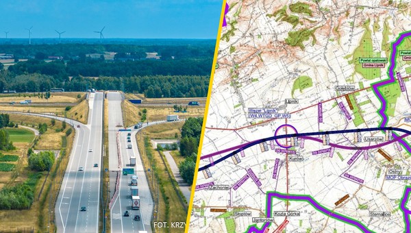 Droga S74 pomiędzy Opatowem (Okalina Kolonia) a Lipnikiem - mapa
