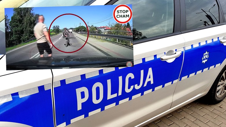 Nagrali "walkę z grawitacją" na drodze (fot. screen: YouTube/STOPCHAM)