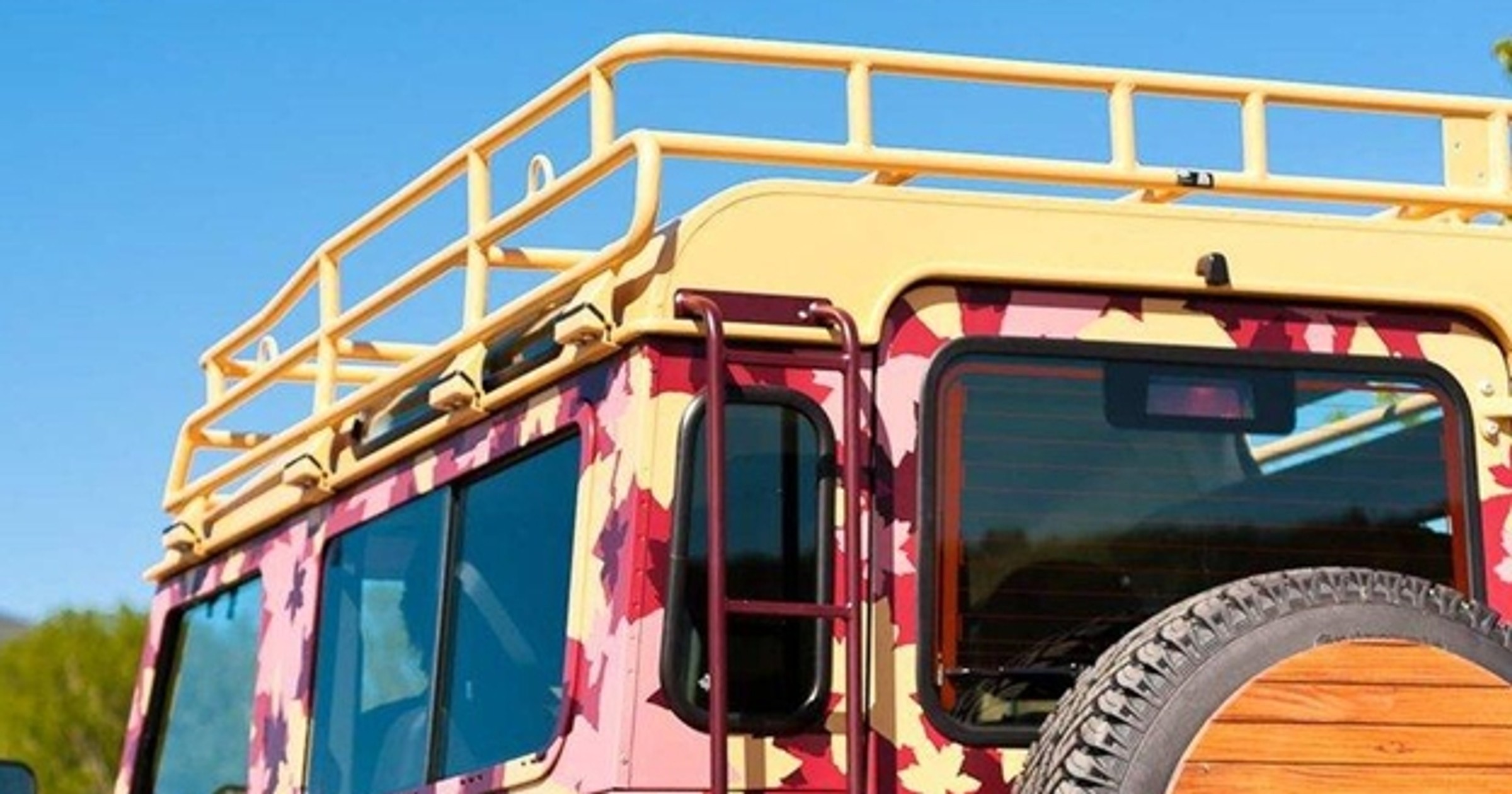 Land Rover Defender pomalowany nonsensem 