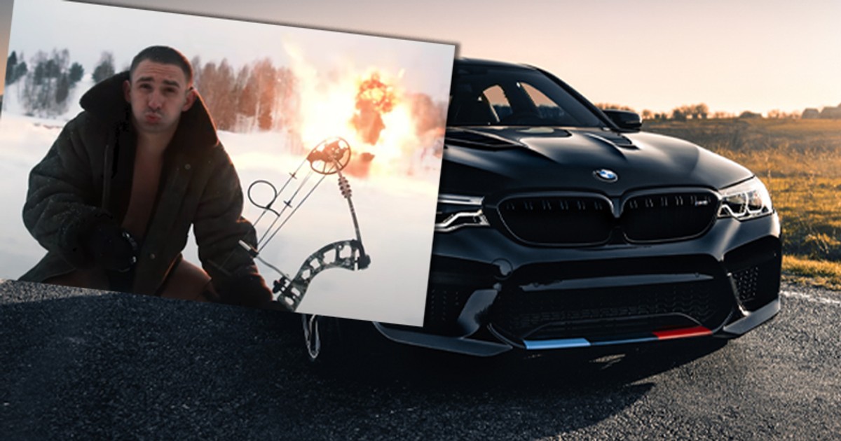 Aby uczcić pamięć kolegi, wysadził w powietrze BMW M5 Competition (youtube/ЛИТВИН)