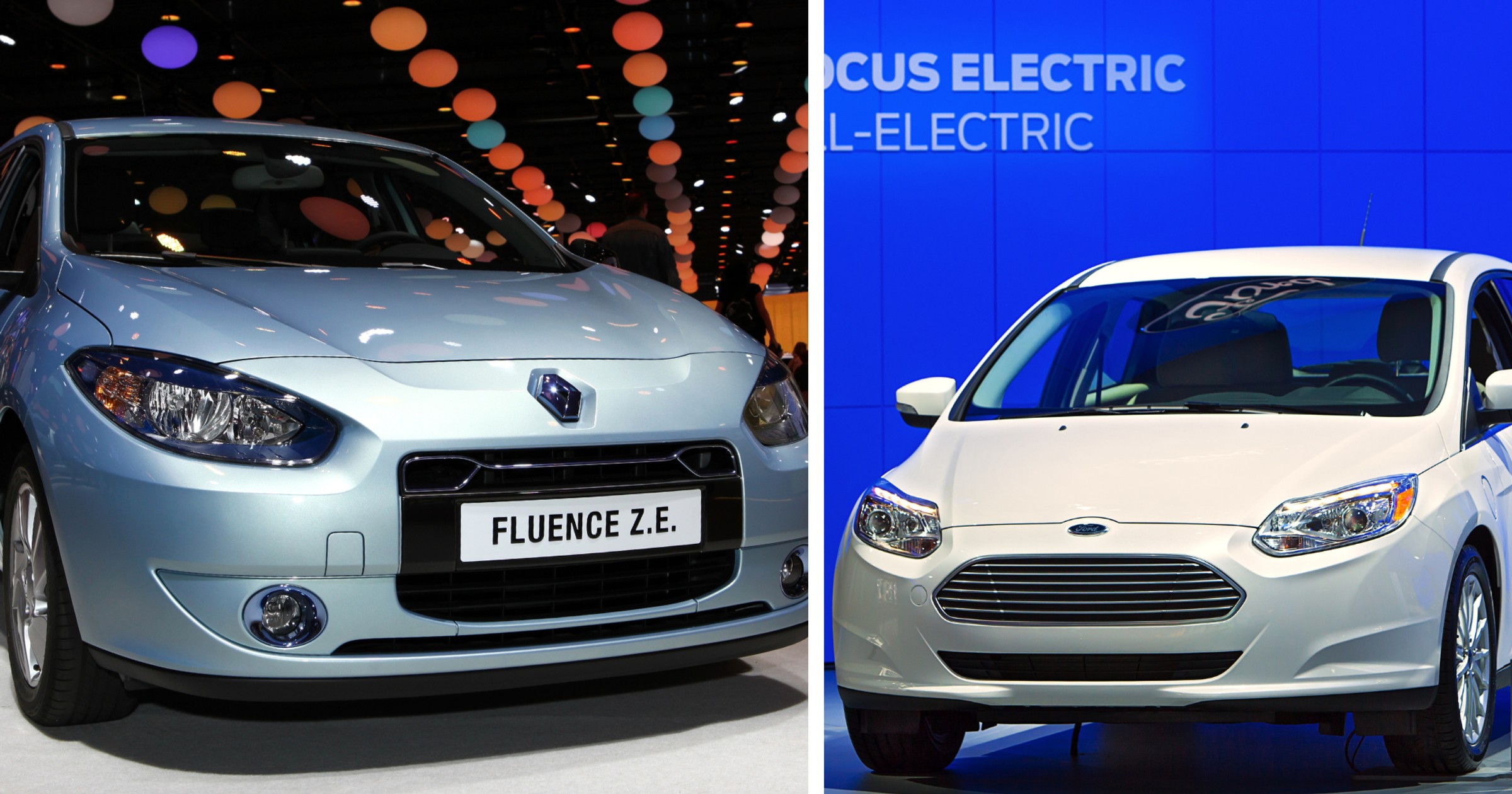 Po lewej: Renault Fluence ZE, po prawej: Ford Focus Electric