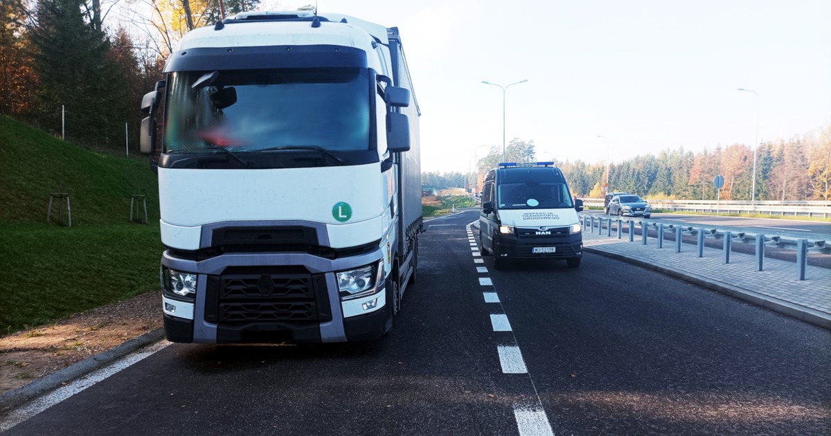 Zespół pojazdów skontrolowany przez inspektorów warmińsko-mazurskiej ITD