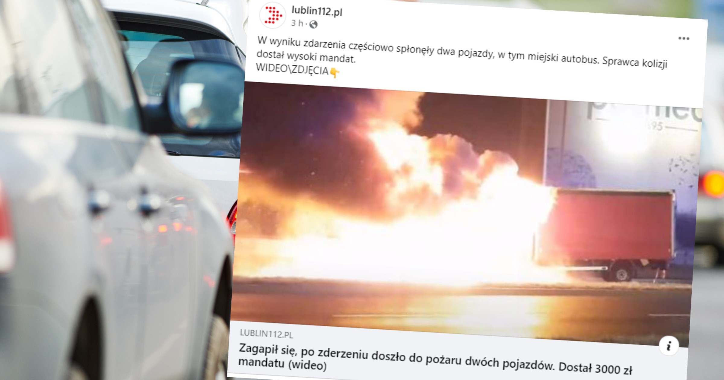 W Lublinie doszło do pożaru dwóch pojazdów (facebook.com/lublin112)