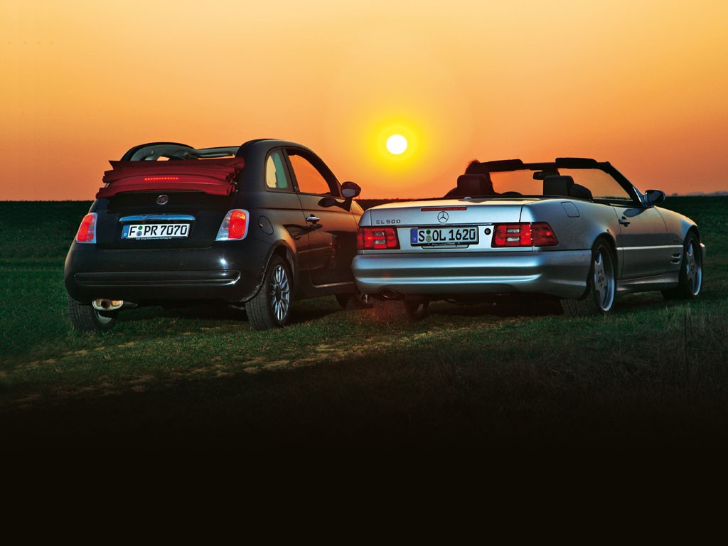 Niesamowite 500-tki -  Fiat 500C kontra Mercedes Sl 500