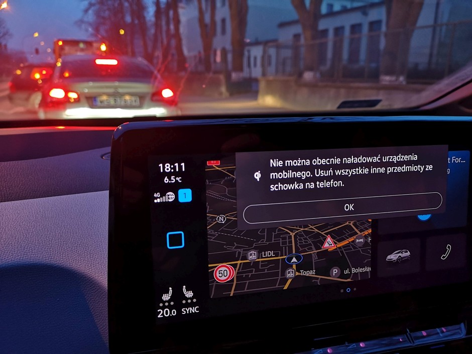 Volkswagen ID3 awaria ładowarki indukcyjnej