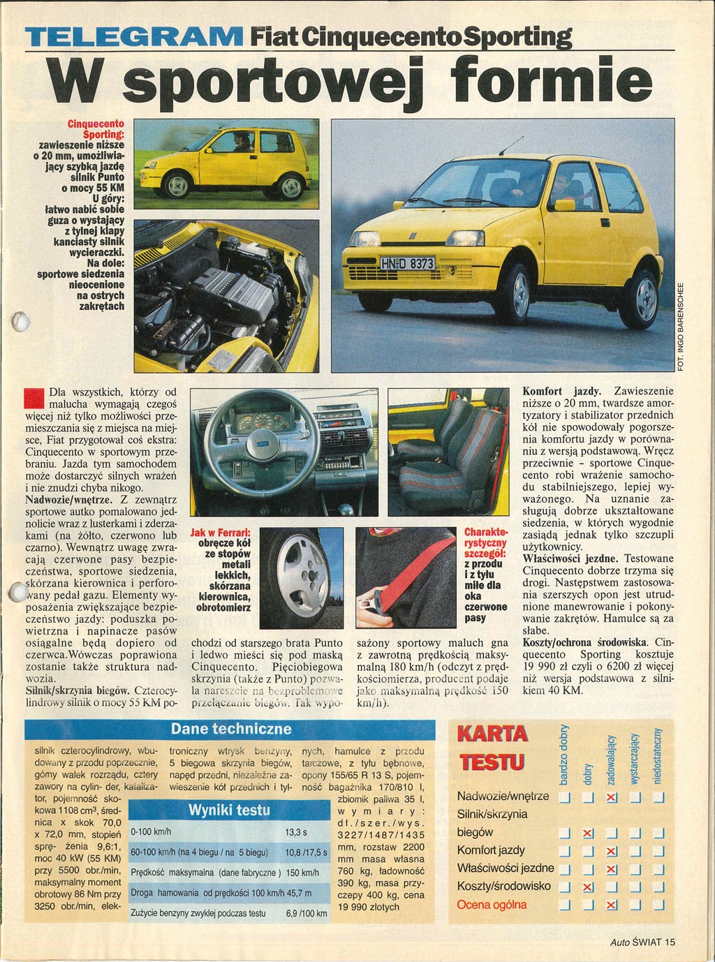 Test Fiata Cinquecento Sporting