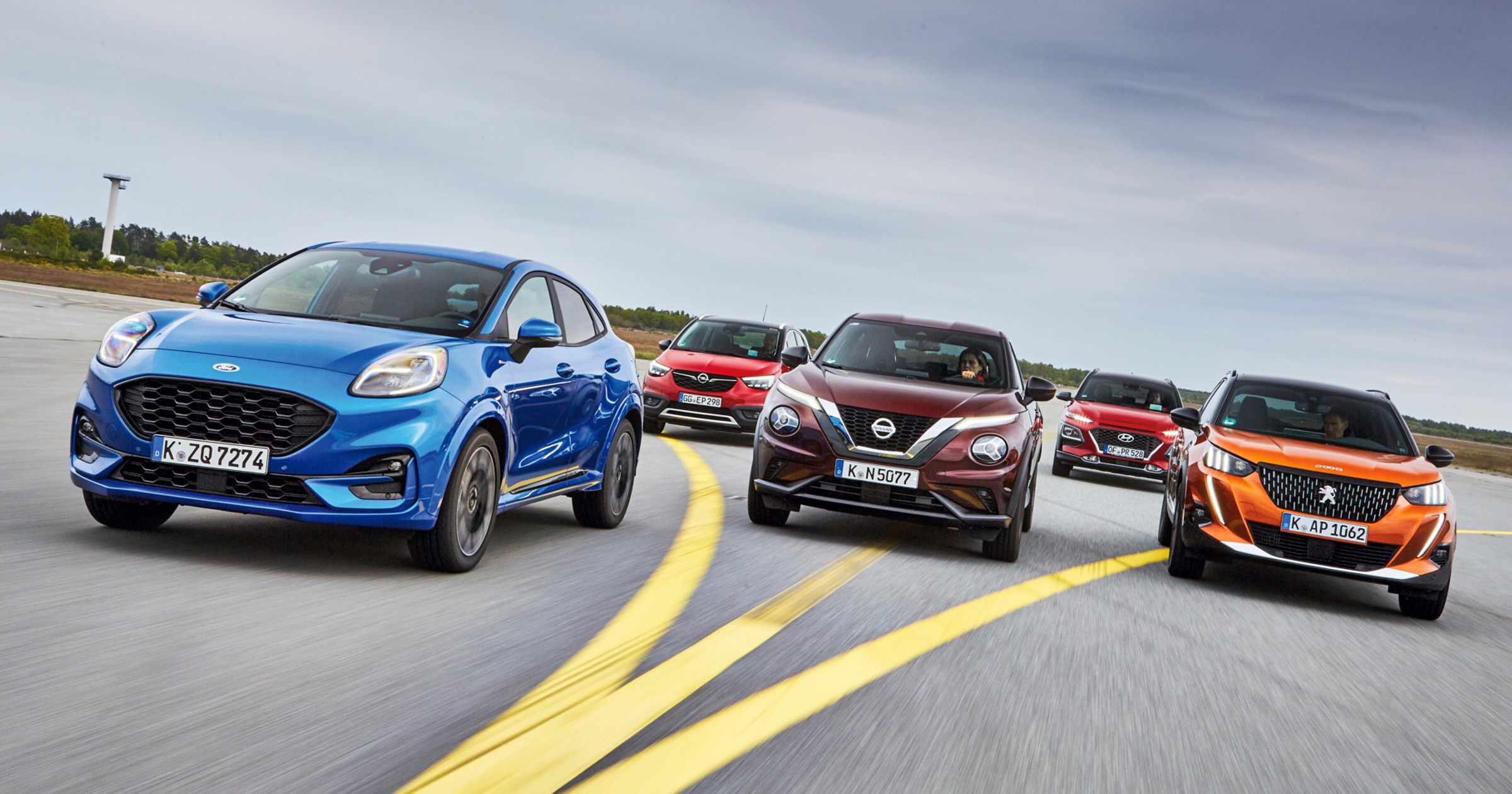 Porównanie: Ford Puma, Hyundai Kona, Nissan Juke, Opel Crossland i Peugeot 2008