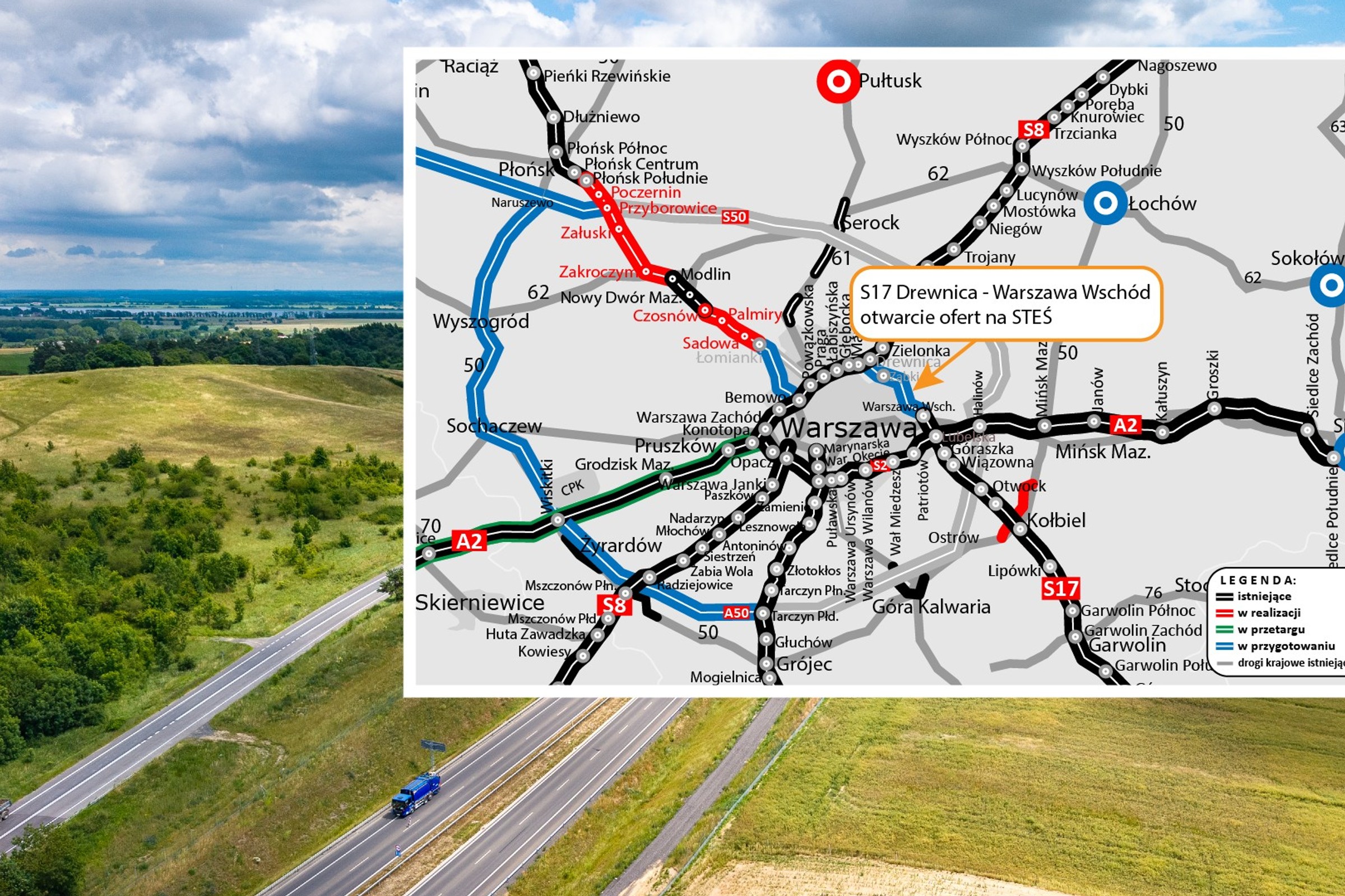 Kolejny krok do budowy S17 Wschodniej Obwodnicy Warszawy. Czas na STEŚ