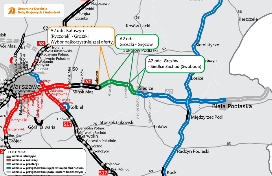 Autostrad A2 Kałuszyn - Groszki