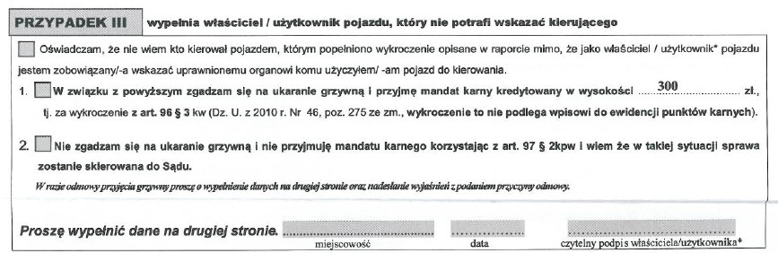 Według pisma wysłanego przez Straż Gminną Będzino istnieje możliwość uniknięcia punktów karnych. Wystarczy zapłacić mandat o 100 zł wyższy, który trafi do kasy gminnej.
