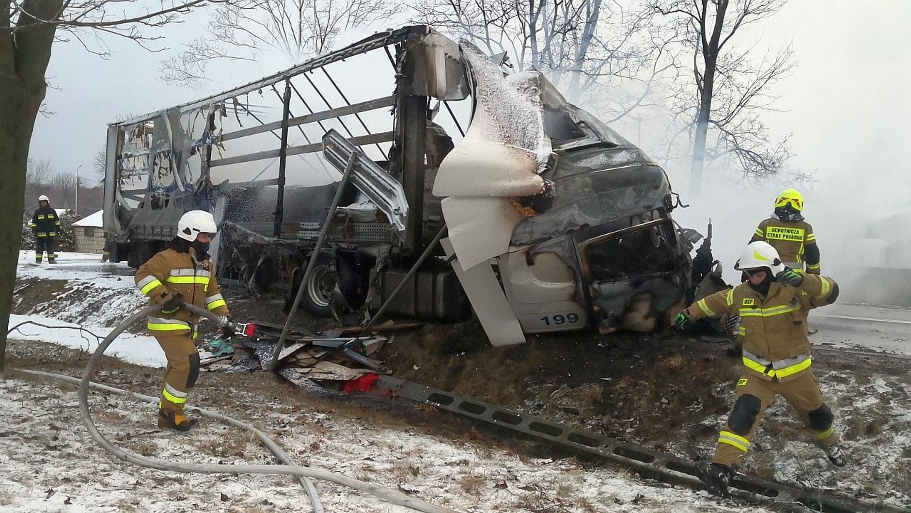 Zderzenie dwóch TIR-ów