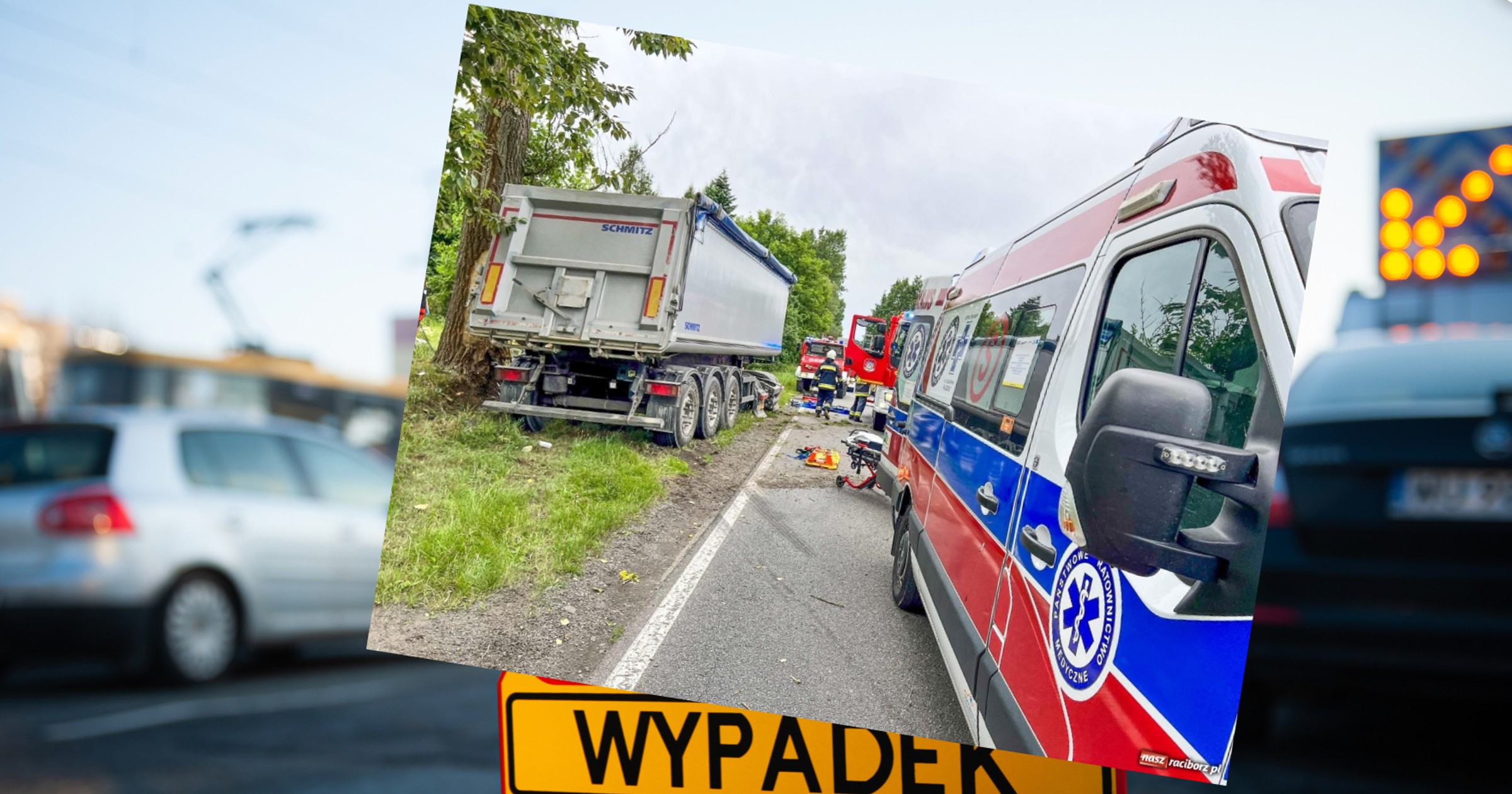 Wypadek ciężarówki na DW919