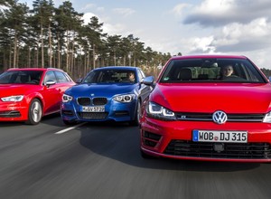 Superkompakty: Audi S3 Sportback Quattro, BMW M135i xDrive, VW Golf R 4Motion | Porównanie