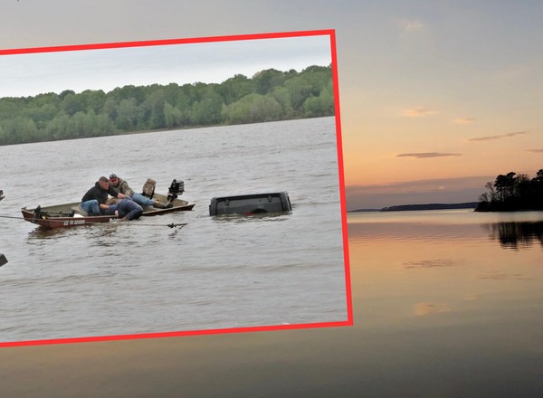 Wędkarz zobaczył dach Jeepa zatopionego w jeziorze. W środku ktoś się ruszał