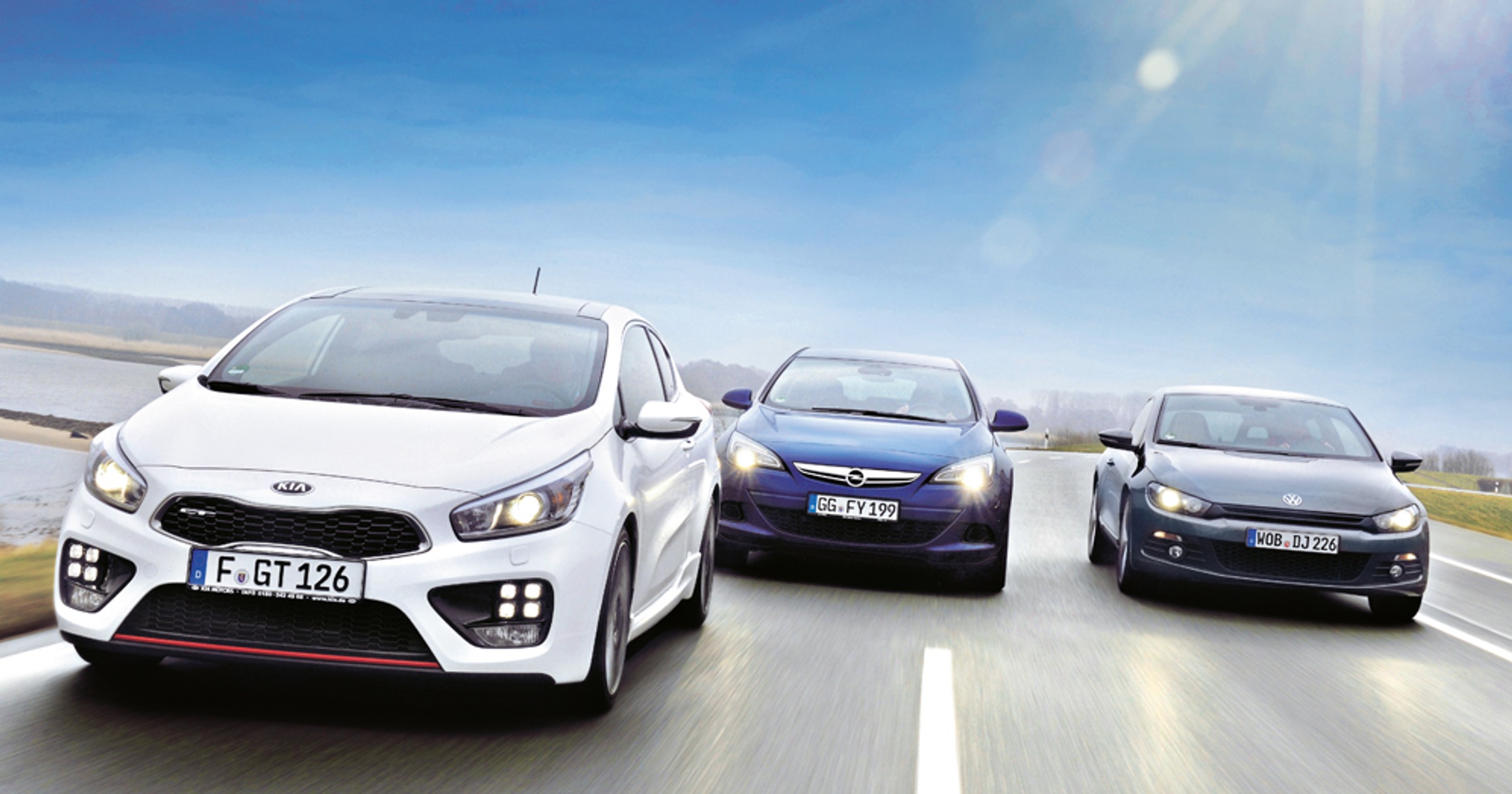 Porównanie: kia cee'd GT, Opel Astra GTC, Volkswagen Scirocco