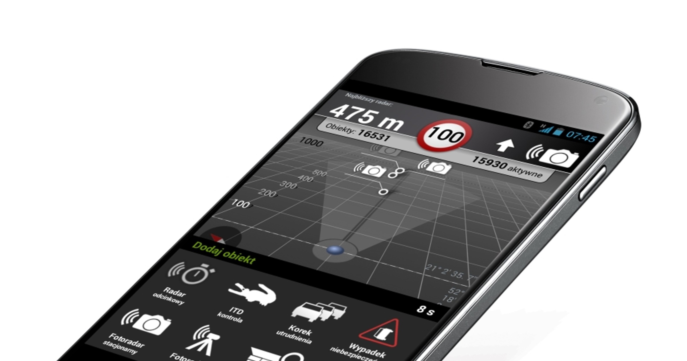 AutoRadar w wersji Android