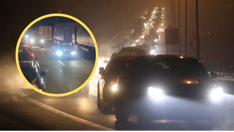 Kierowcy wyjeżdżali z korku i pod prąd jechali korytarzem życia. Grozi za to mandat (zdj. YouTubce.com/Stop Cham)