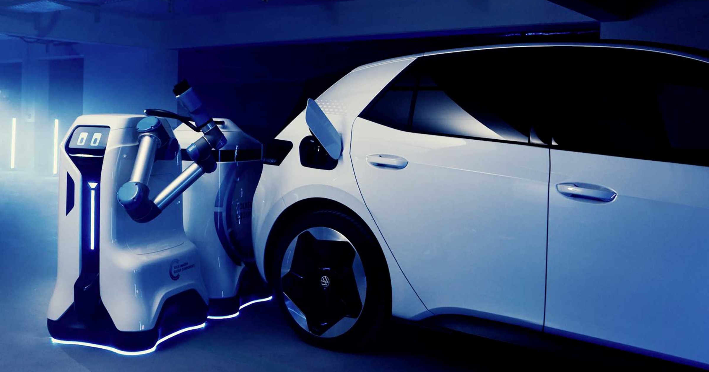 Volkswagen robot ładujący samochody elektryczne