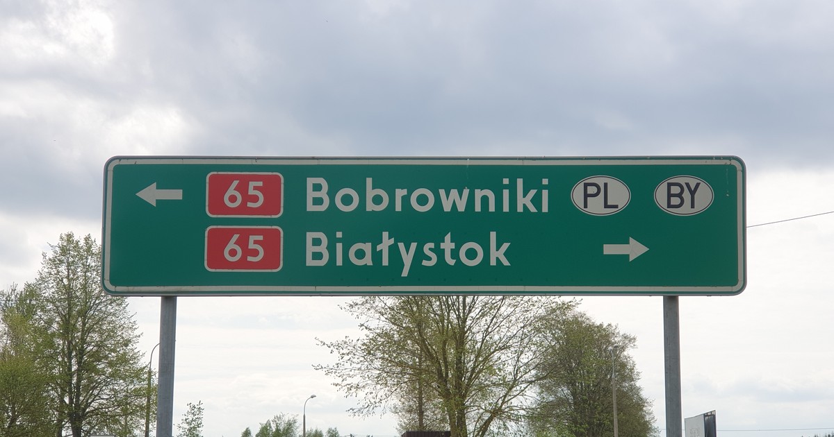 Droga do przejścia granicznego z Białorusią w Bobrownikach