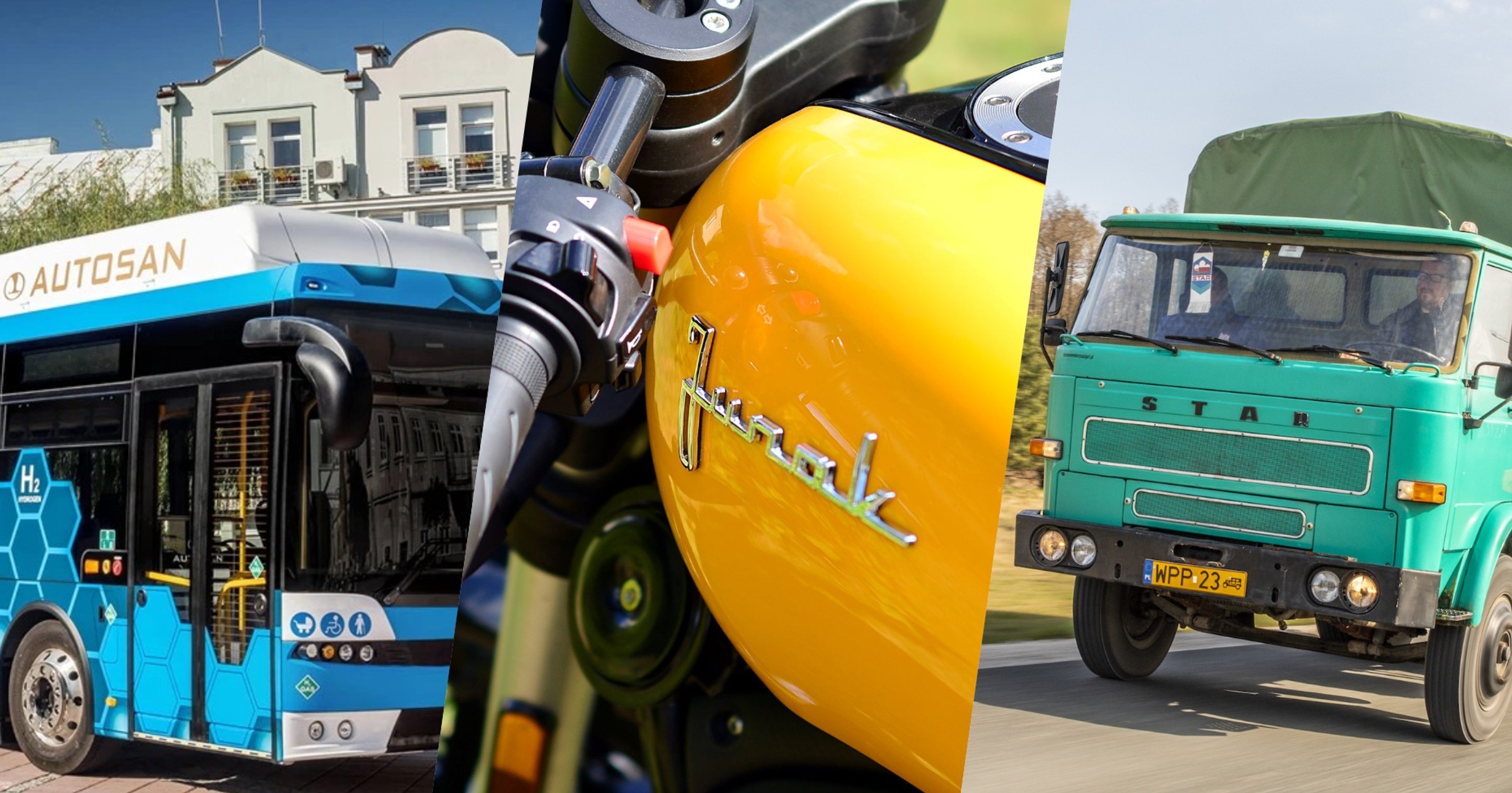 Autosan Sancity 12LFH, Junak M15 i Star 200 (od lewej)