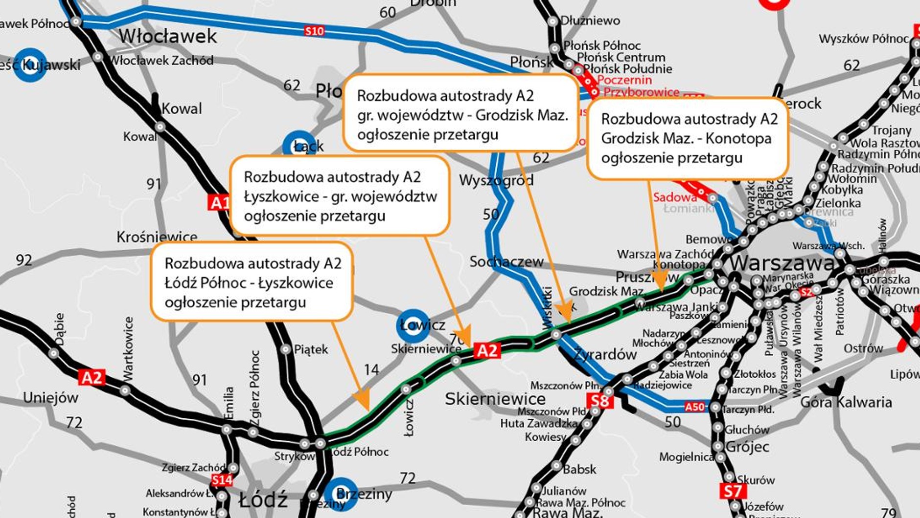 Rozbudowa autostrady A2 od Łodzi do Warszawy