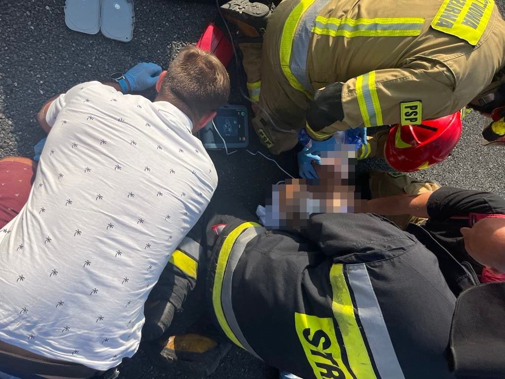 Akcja reanimacyjna na autostradzie A4