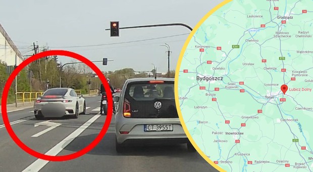 Z lewoskrętu pojechał na wprost. Kierowca Porsche nie przewidział jednego [WIDEO]