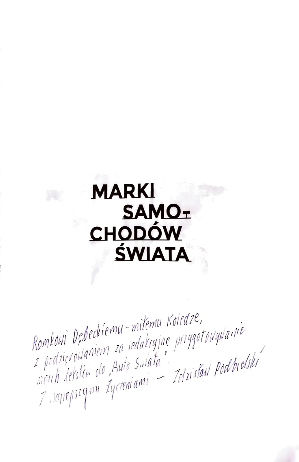 Książka Z. Podbielskiego z dedykacją