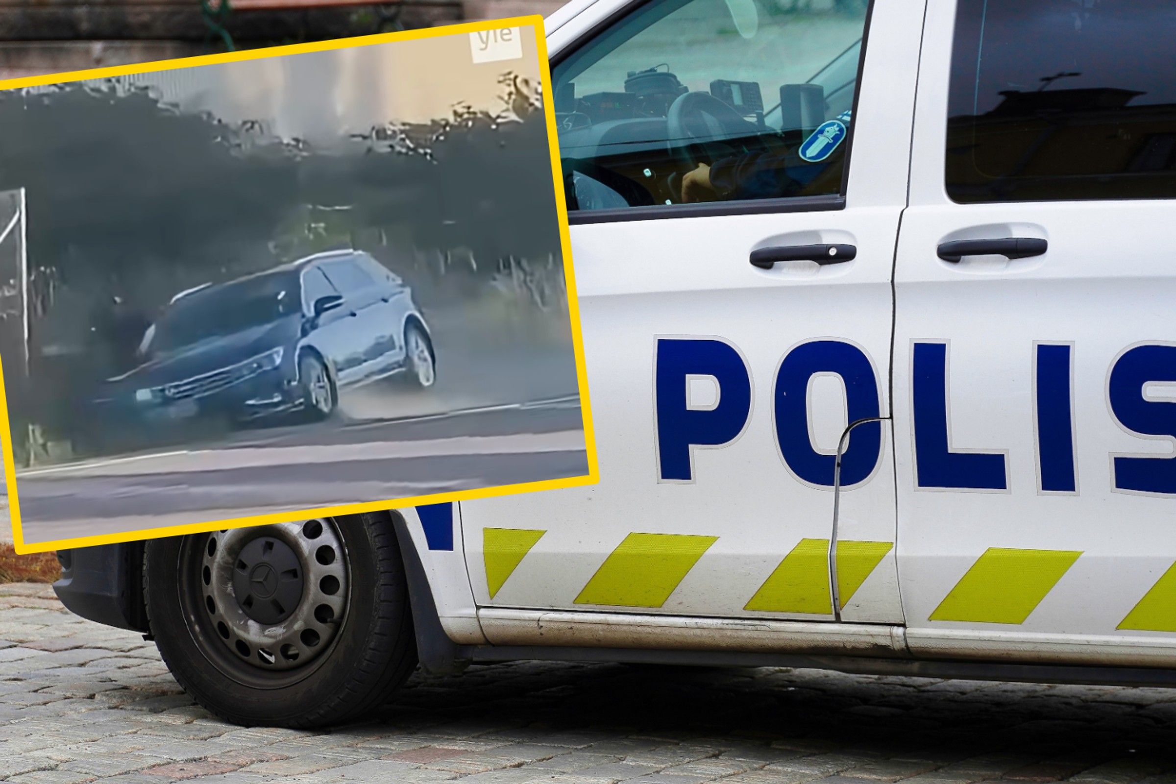 Nieoznakowany radiowóz spycha nastolatka na motorowerze do rowu. Burza w Finlandii