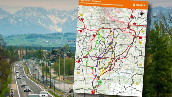 GDDKiA przedstawiła warianty trasy S7 Kraków - Myślenice. Miasto nie zgadza się na te plany