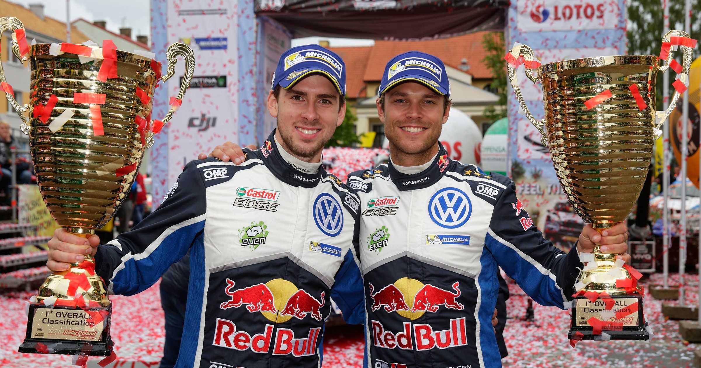 73. rajd Polski - zwycięzcy Andreas Mikkelsen i Anders Jaeger