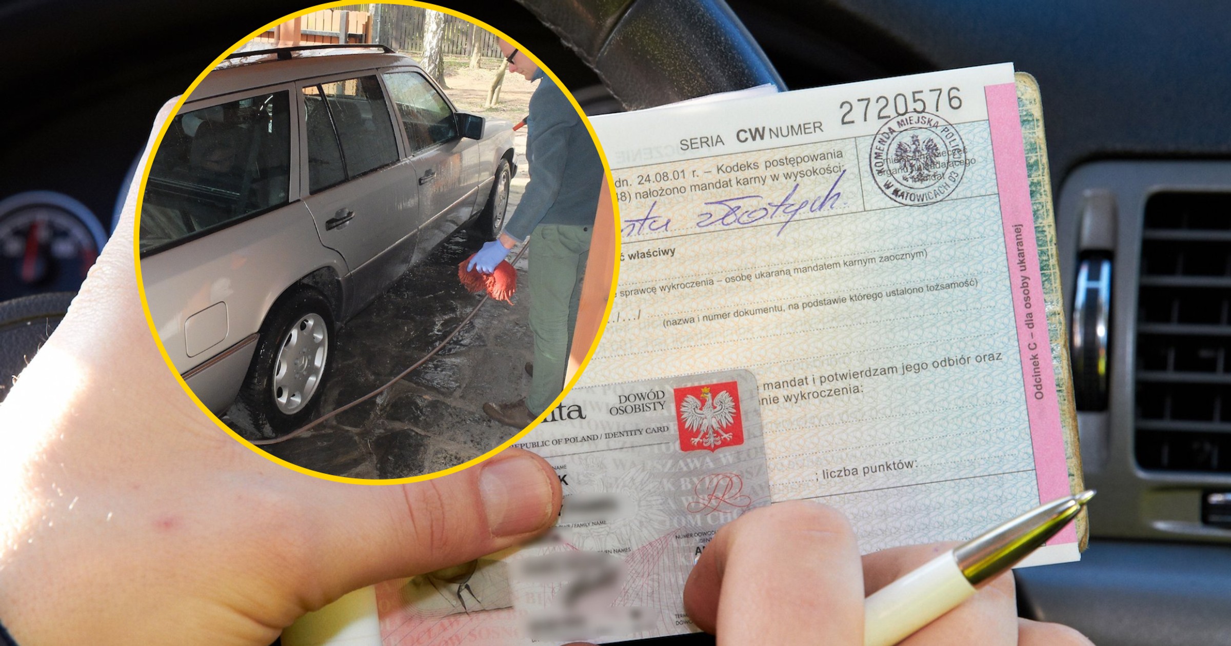 Mandat za mycie auta przed domem — czy to prawda, że można go dostać?