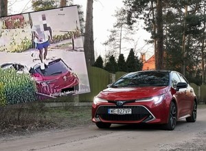 Mężczyzna przeszedł po zaparkowanej Toyocie. Zniszczenia na prawie 24 tys. zł