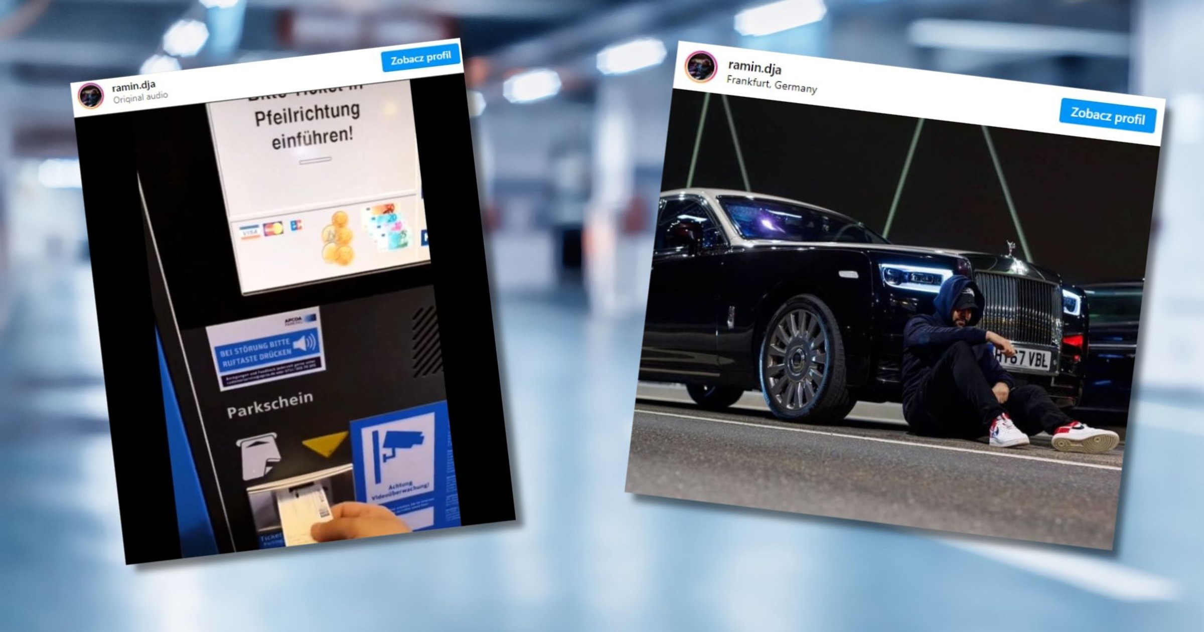 Odebrał Rolls-Royce’a z parkingu. Cena na wyświetlaczu szokuje (Screen: Instagram/ramin.dja)